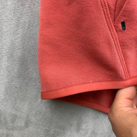 Nike Mens Sweater Small Salmon Pink Red Full Zip Hoodie Tech Fleece Windrunner - Picture 10 of 13